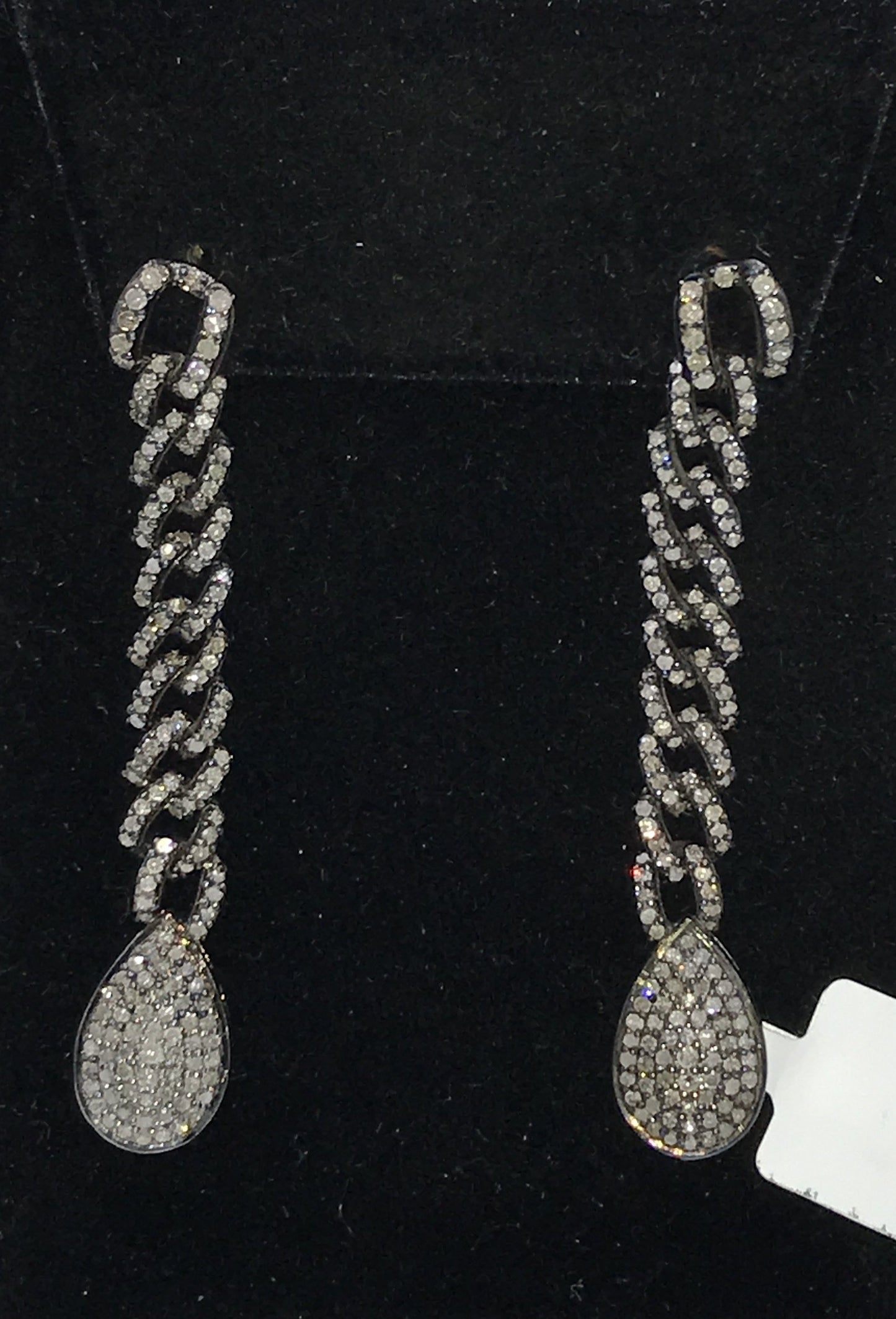 Drop shape Chain link Diamond Earring