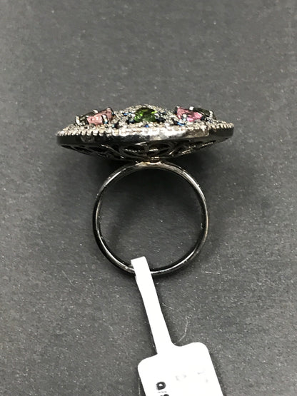 DIAMOND AND MULTI TOURMALINE RINGS
