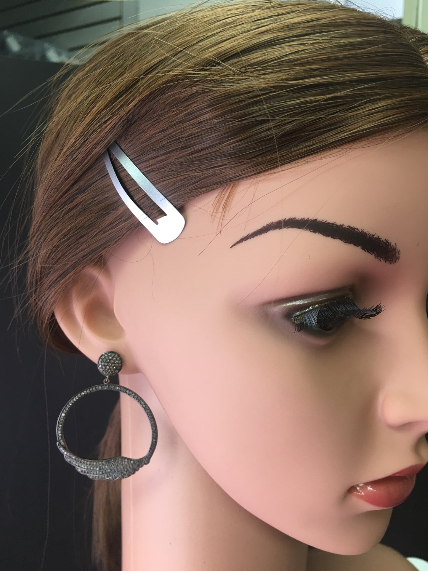 Silver and Diamond Pave EARRINGS