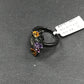 Diamond and Multi Sapphire Siver Black Rhodium Finish Rings