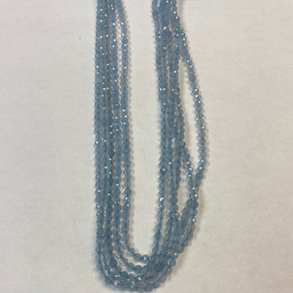 AQUMARINE BEADS ROUND FACETED 3-4MM