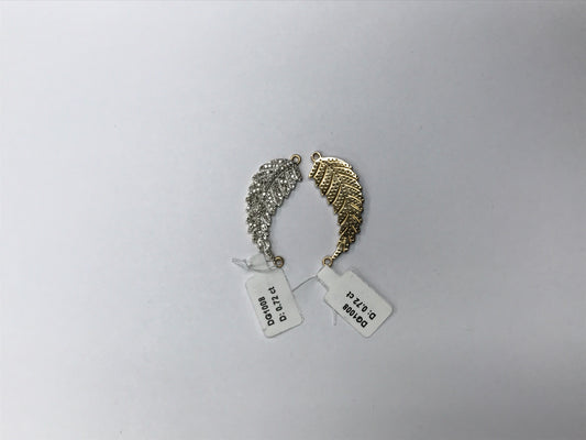 14K Solid Gold Leaf Diamond Pendants