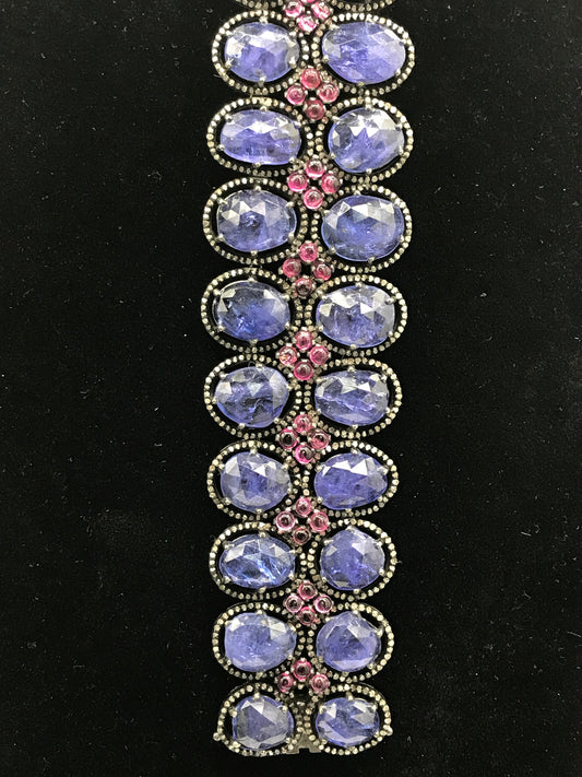 Tanzanite and Diamond Designer Bracelet