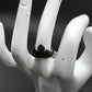 Diamond and Silver Black Rhodium Finish Rings