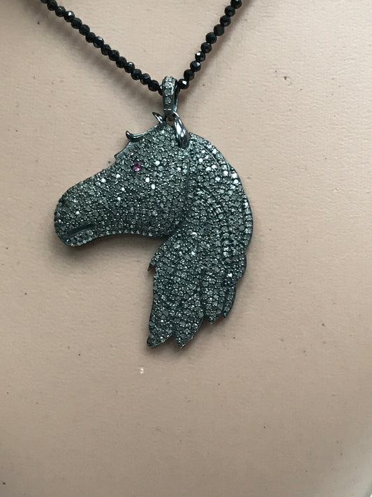 Horse Head Diamond Pendant