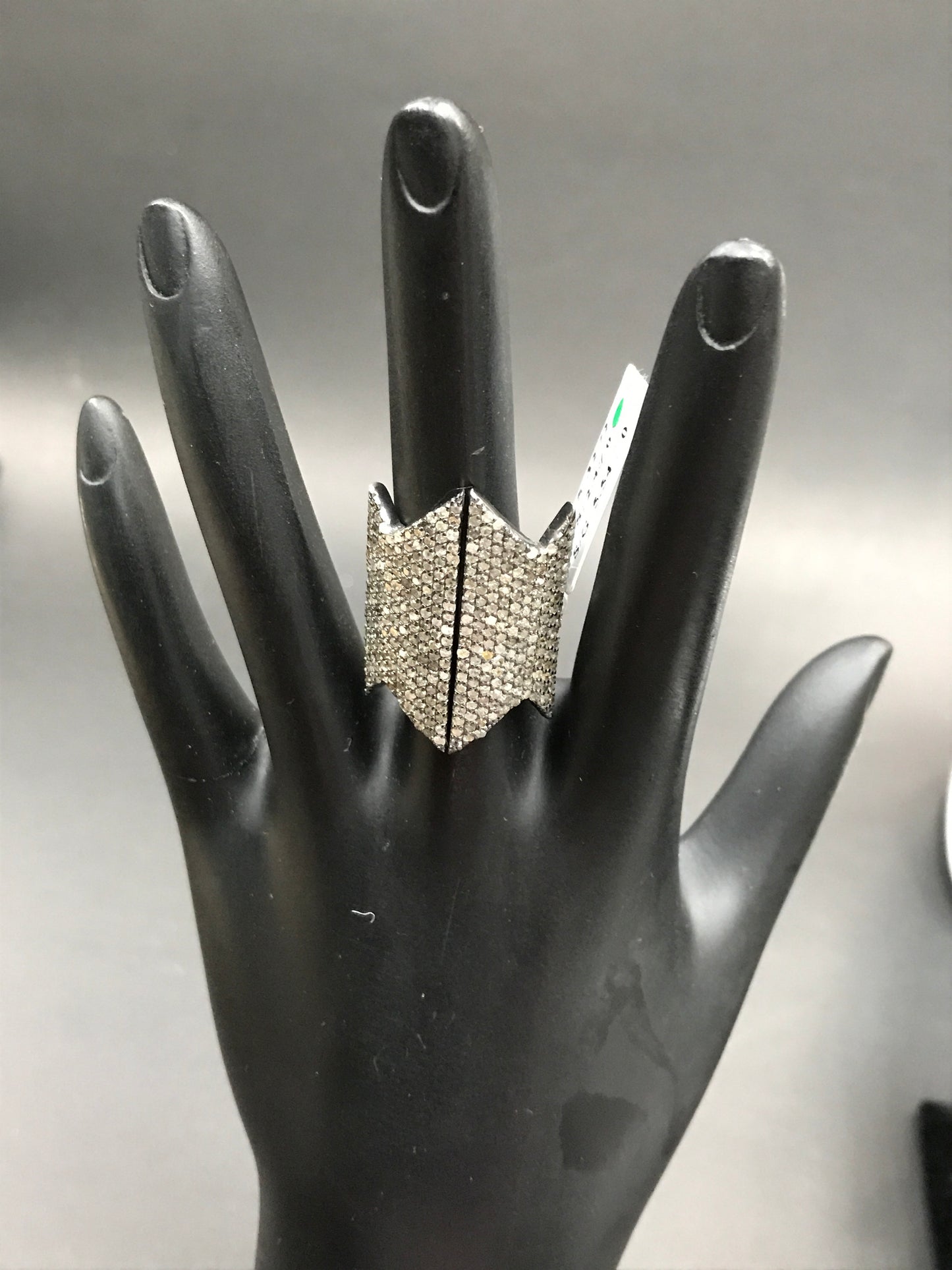 Diamond Silver Black Rhodium Ring