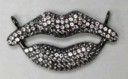 Lips White Topaz Charm