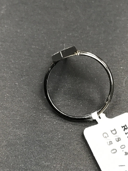 Diamond Polygon Diamond Ring, Pave Diamond Ring, Pave Polygon Ring, Approx 22 x 6mm. Sterling Silver