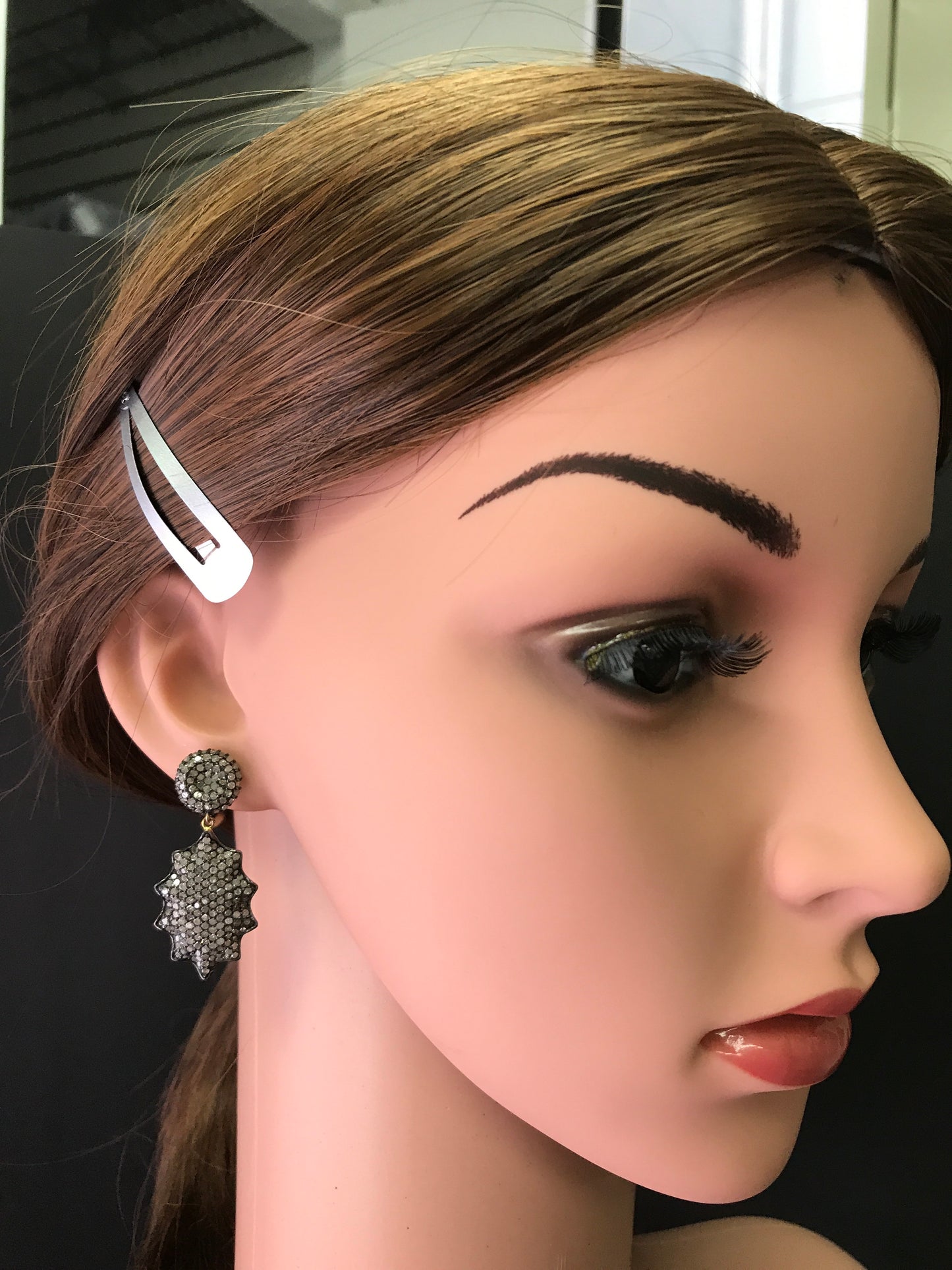 Diamond and Silver Earrings
