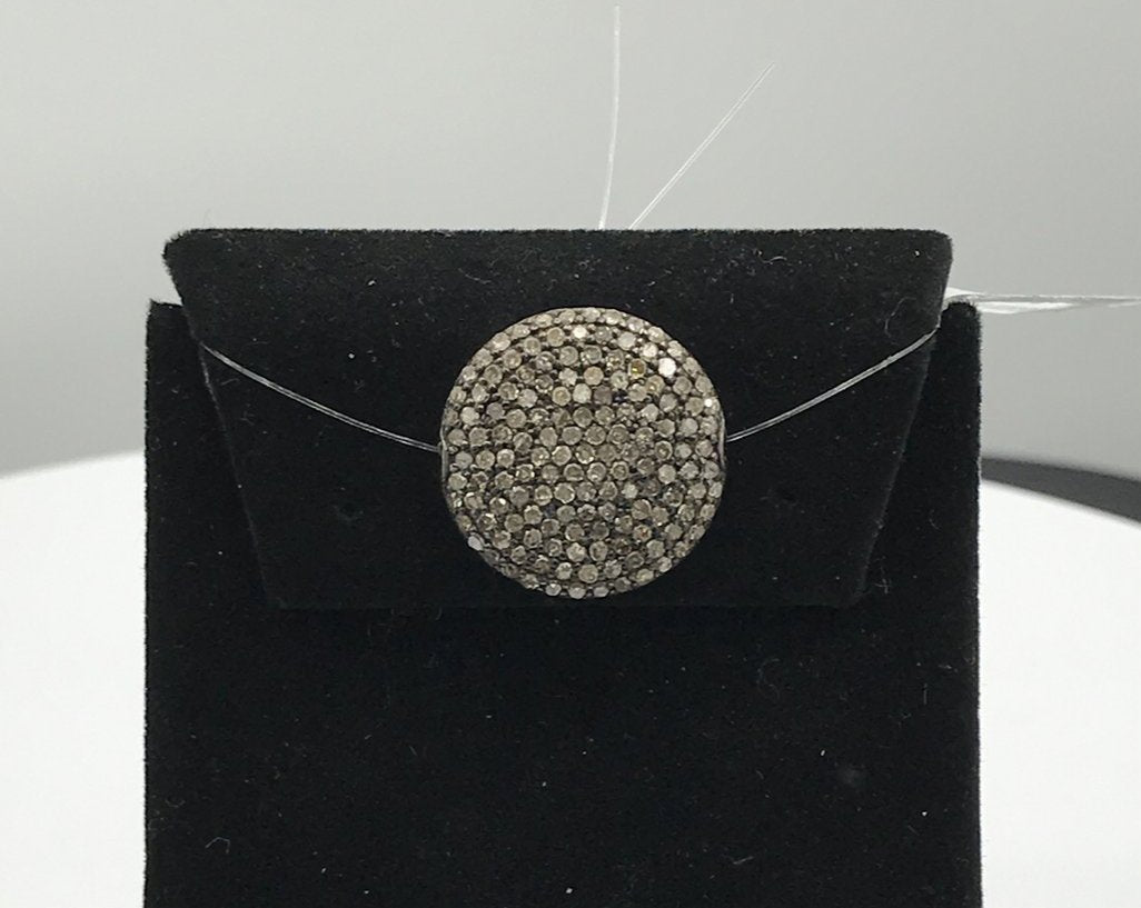 Coin shape pave beads