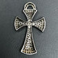 Pave Diamond Pendant, Pavé Cross Pendant, Diamond Cross Pendant, Pave Cross Charm, Approx 1.28''19 x 32mm) Oxidized Silver