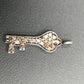 Key Shape Pave Diamond Charm .925 Oxidized Sterling Silver Diamond Charms, Genuine handmade pave diamond Charm Size 8x24 MM