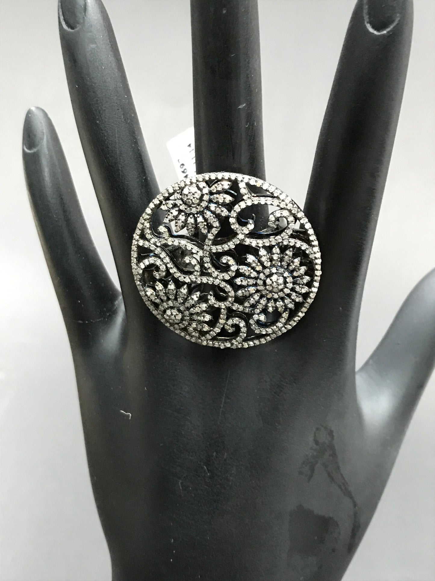 Diamond and Silver Black Rhodium Finish Rings