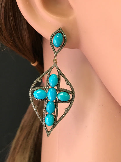 Diamond and Turquoise Earring