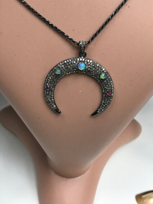 Crescent Moon Diamond Pendants & Charms