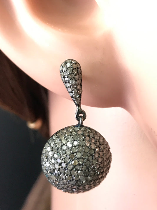 Round Ball Diamond EARRINGS