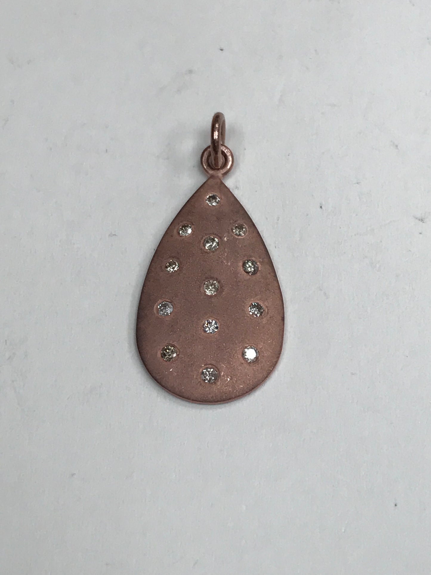 Pear Shape Diamond Pendant .925 Oxidized Sterling Silver Diamond Pendant, Genuine handmade pave diamond Pendant.