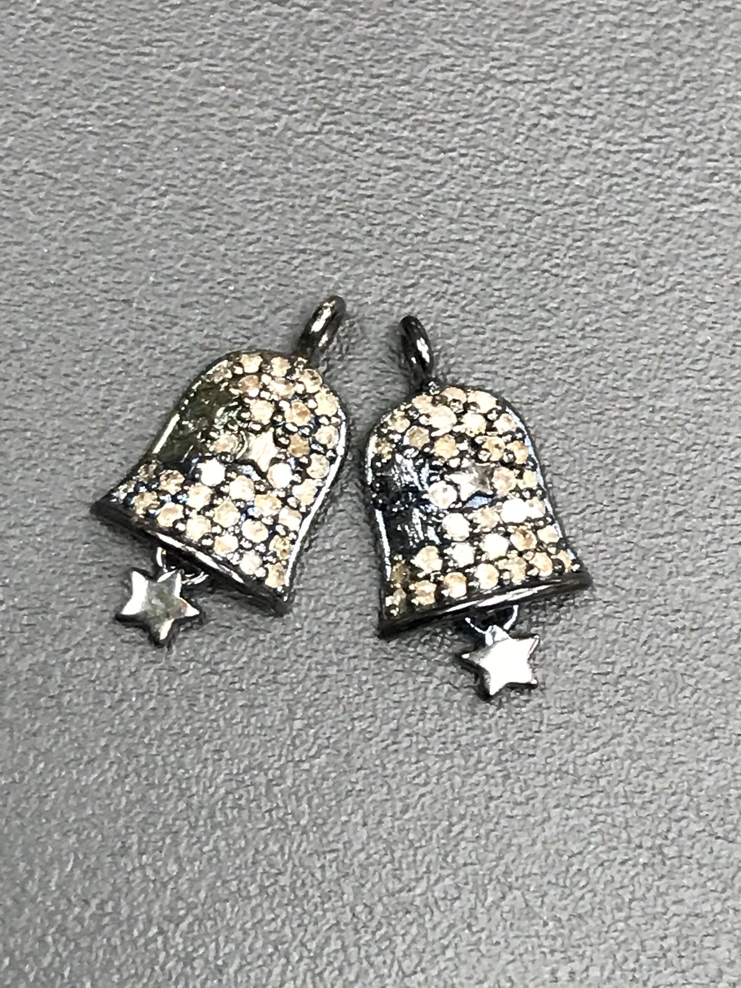 Bells Shape Pave Diamond Charm