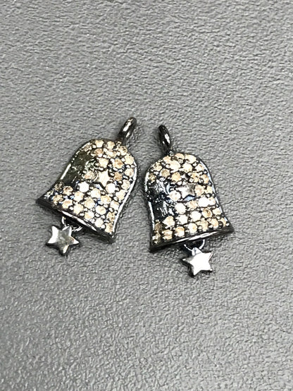 Bells Shape Pave Diamond Charm