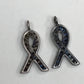 Ribbon Diamond Charm .925 Oxidized Sterling Silver Diamond Charms, Genuine handmade pave diamond Charm Size Approx 0.68"(7 x 17 MM)