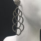 Diamond Silver Earring .925 Oxidized Sterling Silver Diamond Earring, Genuine handmade pave diamond Earring Size 2.40"(20 x 60 MM )