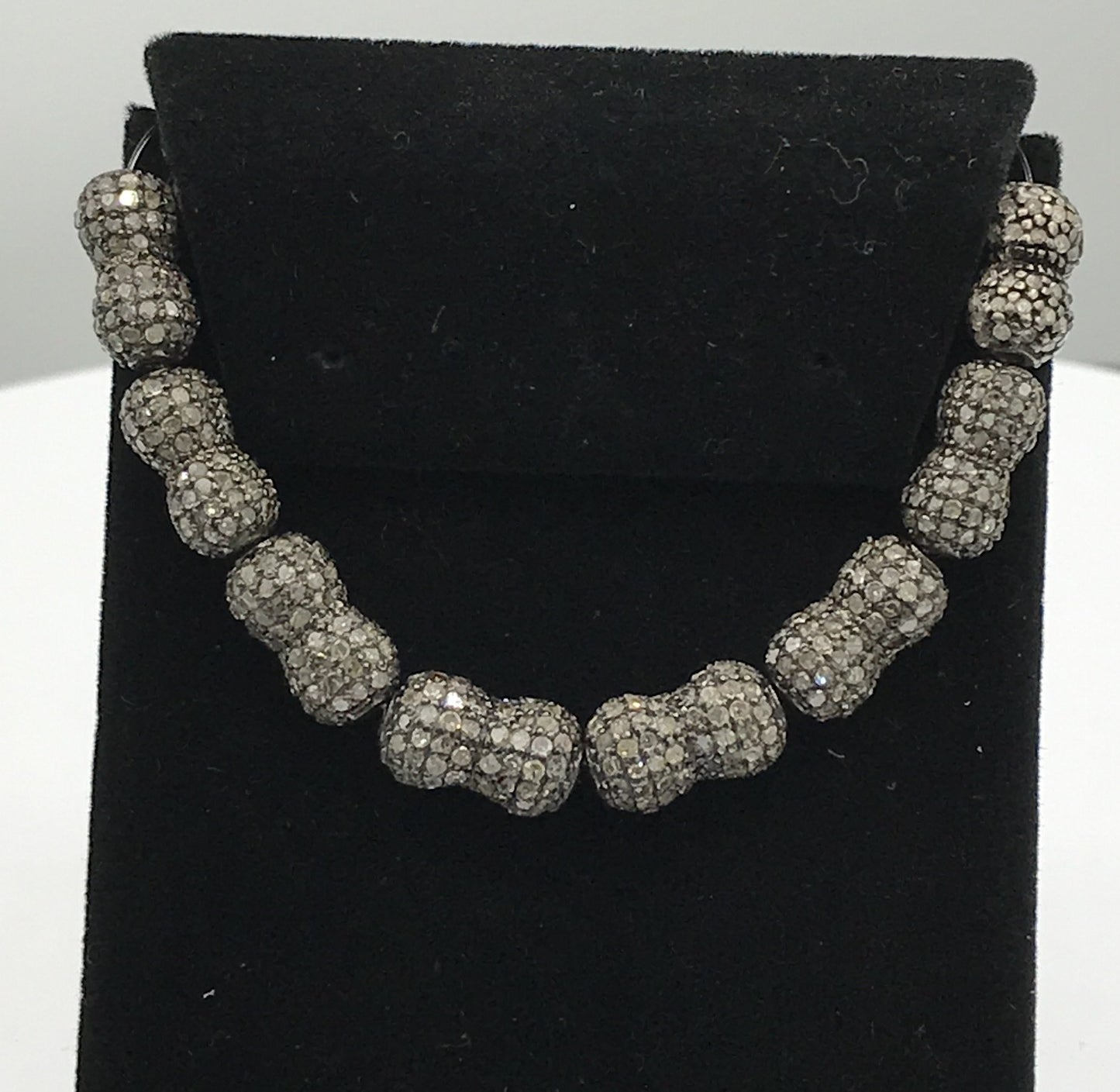 Bicone Shape pave diamond Beads