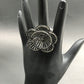 Flower Pave Diamond Ring .925 Oxidized Sterling Silver Diamond Ring, Genuine handmade pave diamond Ring Size Approx 1.52"(38 x 38 MM)