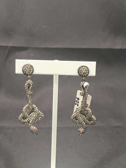 Diamond Snake Earring