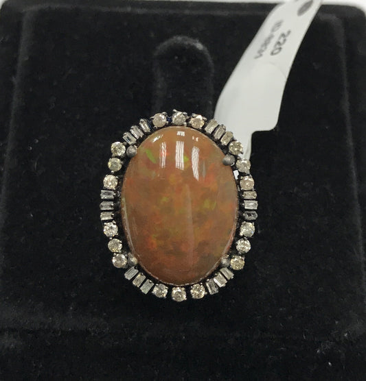 Opal and Diamond Ring
