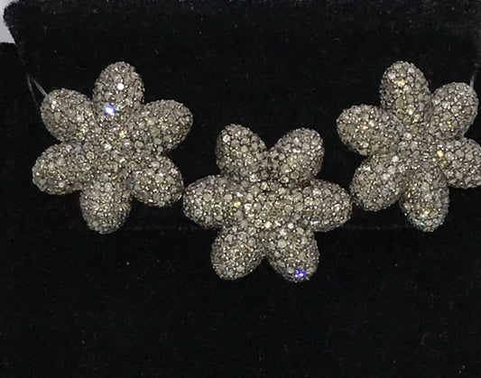 Flower Shape Diamond Pave Beads