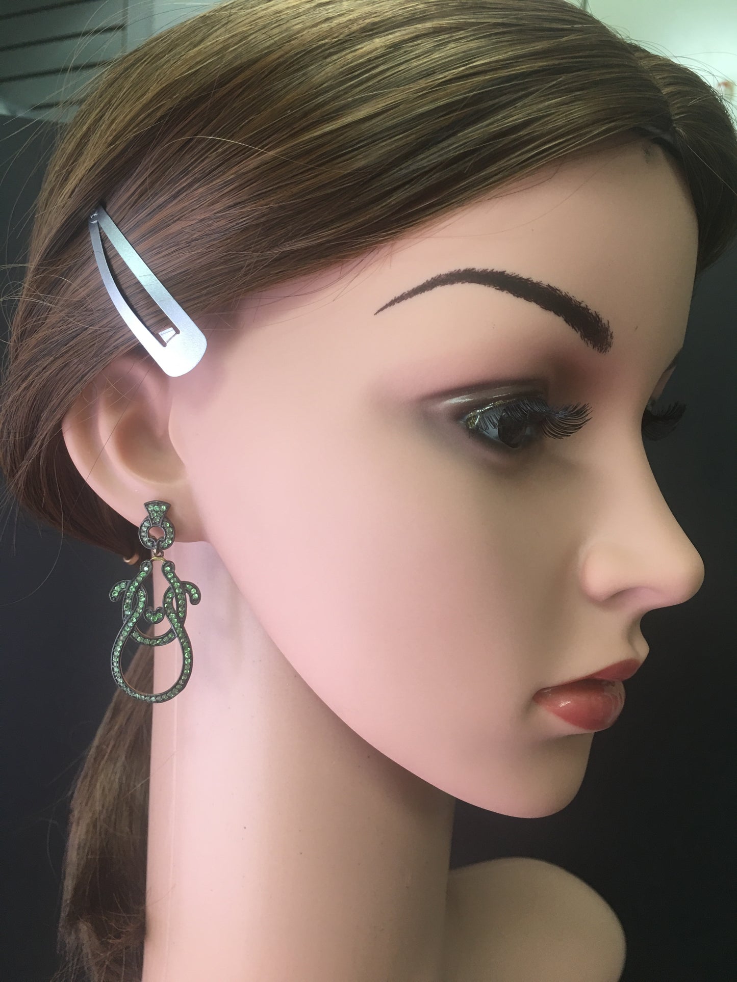Tsavorite Silver Earring .925 Oxidized Sterling Silver Tsavorite Earring, Genuine handmade pave Tsavorite Earring.