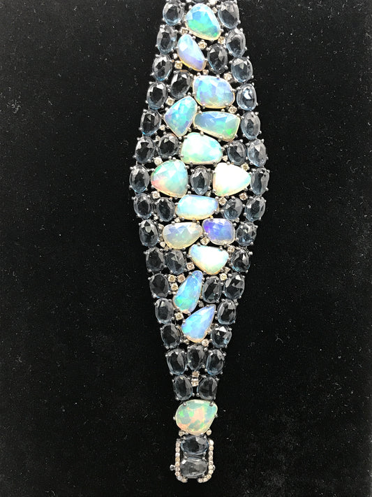 Opal and Diamond Designer Bracelet