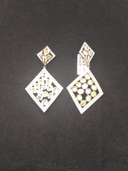 Diamond and Multi sapphire Earrings,