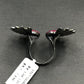 Diamond and Silver Ruby Black Rhodium Finish Ring