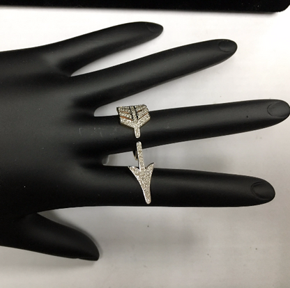 14k Solid Gold Arrow Diamond Rings 0.72 "(10 x 35 mm)