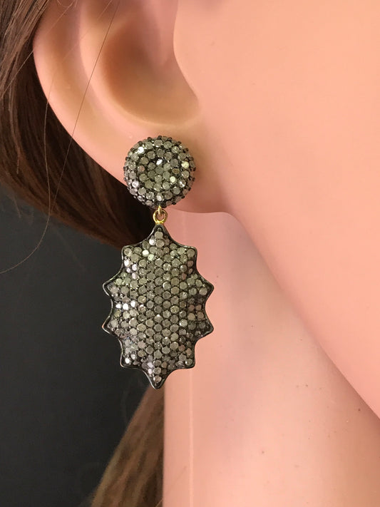 Diamond and Silver Earrings