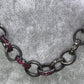 Chain Link Diamond and Ruby Necklace
