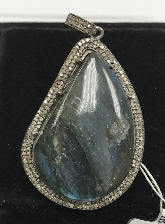 Labradorite Diamond Pendant