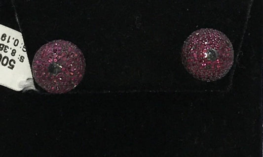 Ruby Round Balls Earring Studs