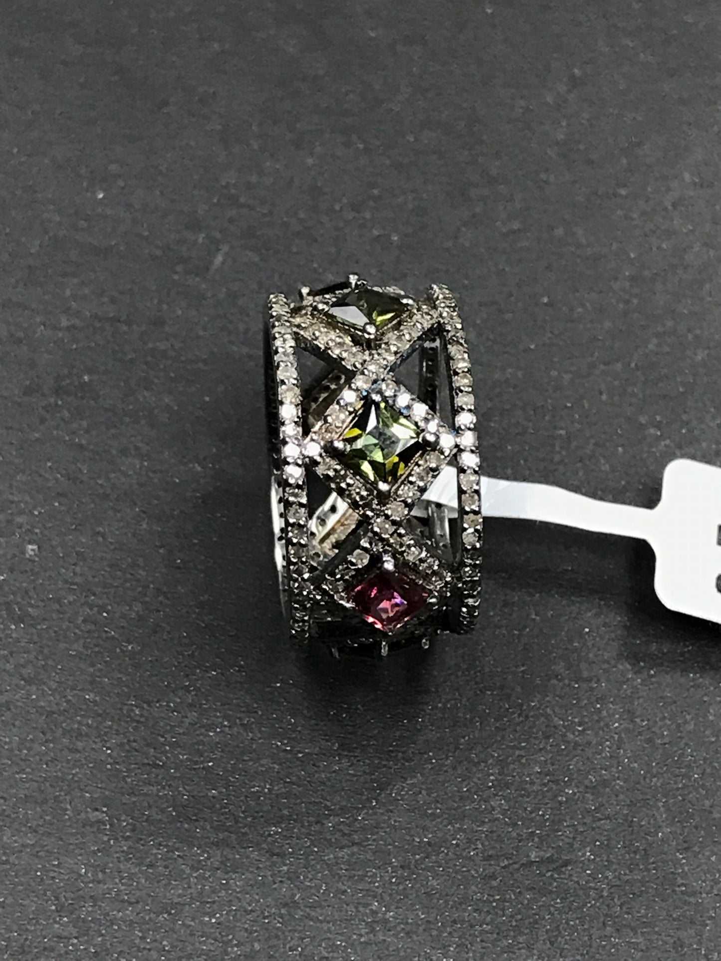 DIAMOND AND MULTI TOURMALINE RINGS