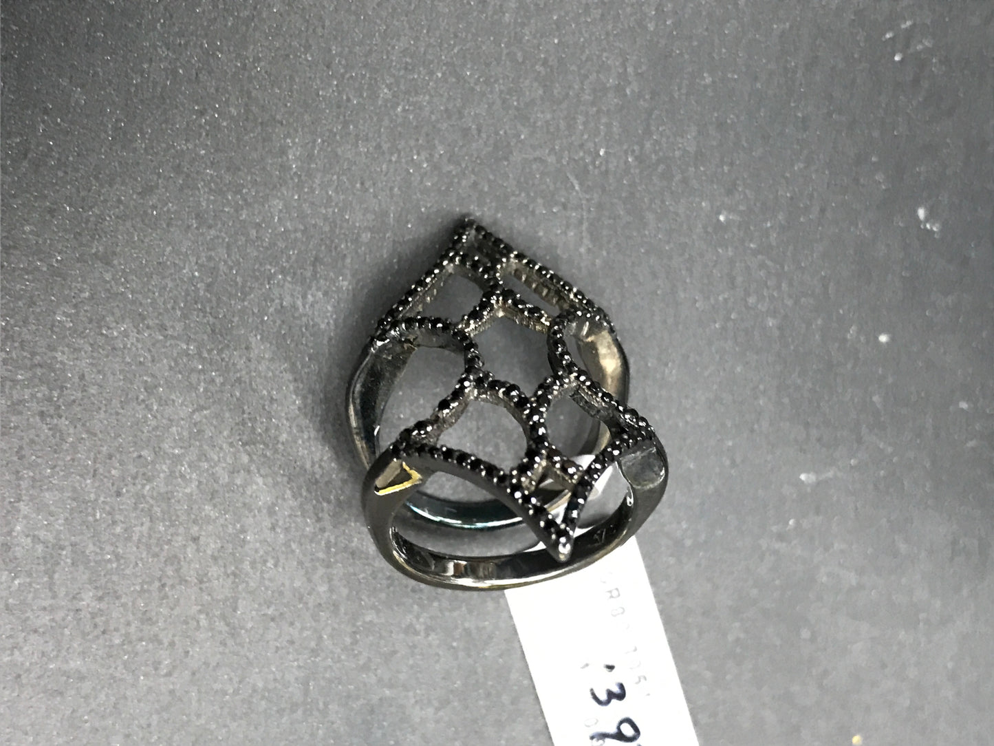 Black Spinel Ring .925 Oxidized Sterling Silver Black Spinal Ring, Genuine handmade pave Black Spinal Ring Size Approx(21x34 mm)