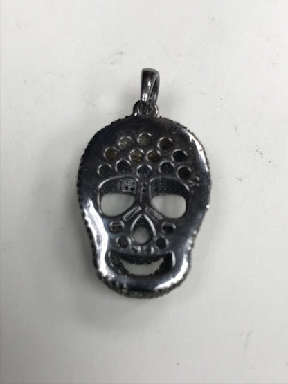 Diamond Charm .925 Oxidized Sterling Silver Diamond Charms, Genuine handmade pave diamond Charm Size Approx 1.0"(18 x 25 MM)