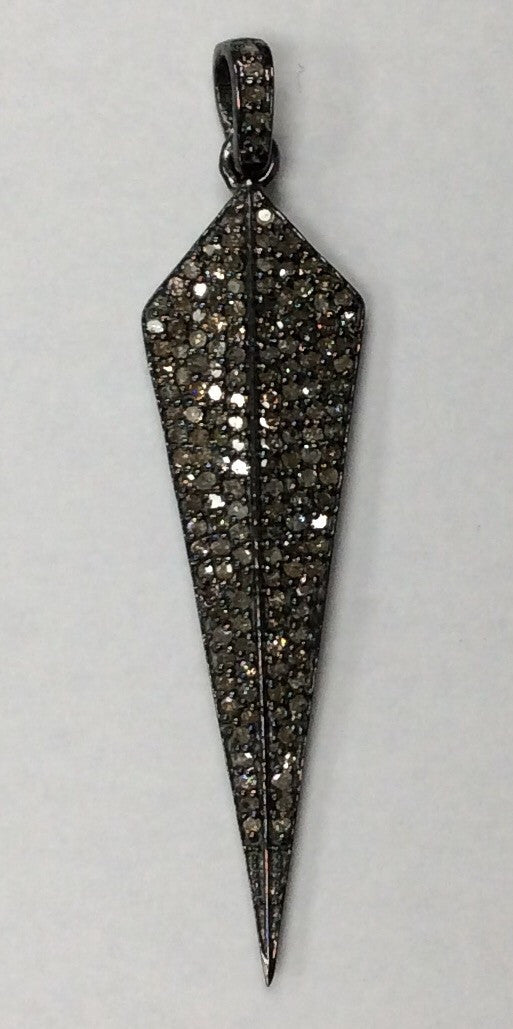 Pave Diamond Pendant, Pave Long SpIke Pendant, Diamond Long Drop Charm, Pave Diamond Spike Pendants,Approx 2''(11x48 mm) Pave Dagger Charm,
