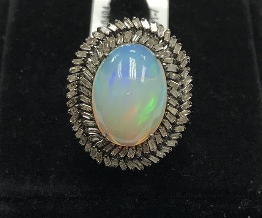 Opal and Diamond Ring