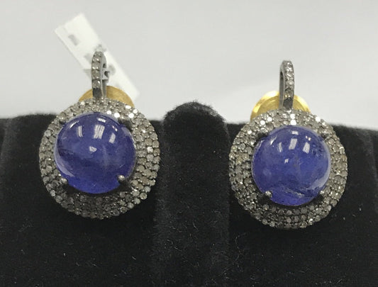 Tanzanite and Diamond Earring Stud