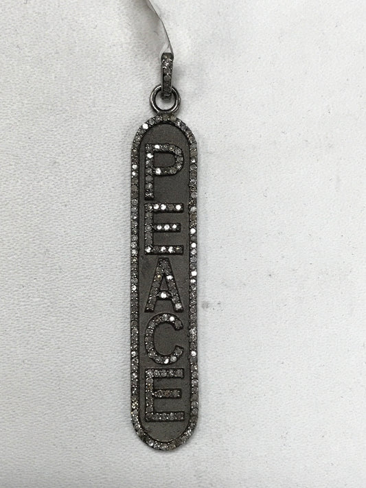 Peace Oval Diamond Pendants & Charms