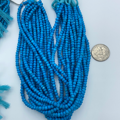 Turquoise Roundel Beads Facetted 3-4mm