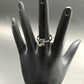 Long Boots shape Diamond and Silver Black Rhodium Finish Rings