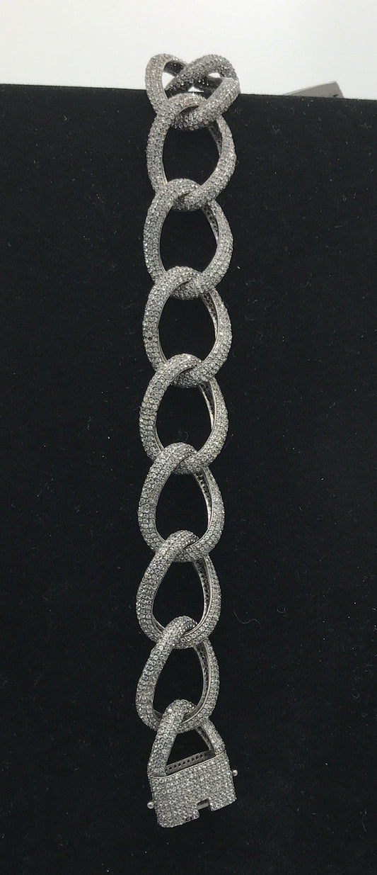 White Topaz Chain Link Bracelet