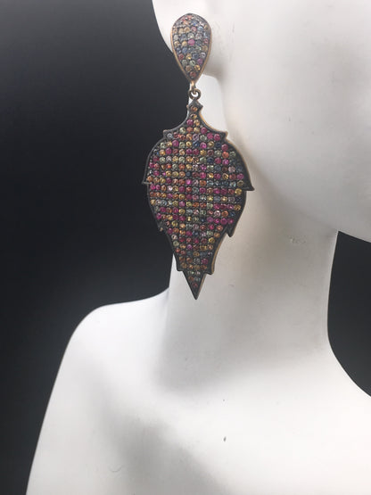 Diamond sapphire Earrings,